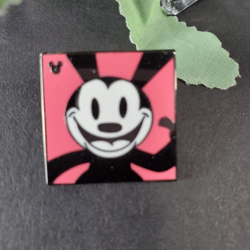 Disney Parks Hidden Mickey Pink Oswald Square Pin